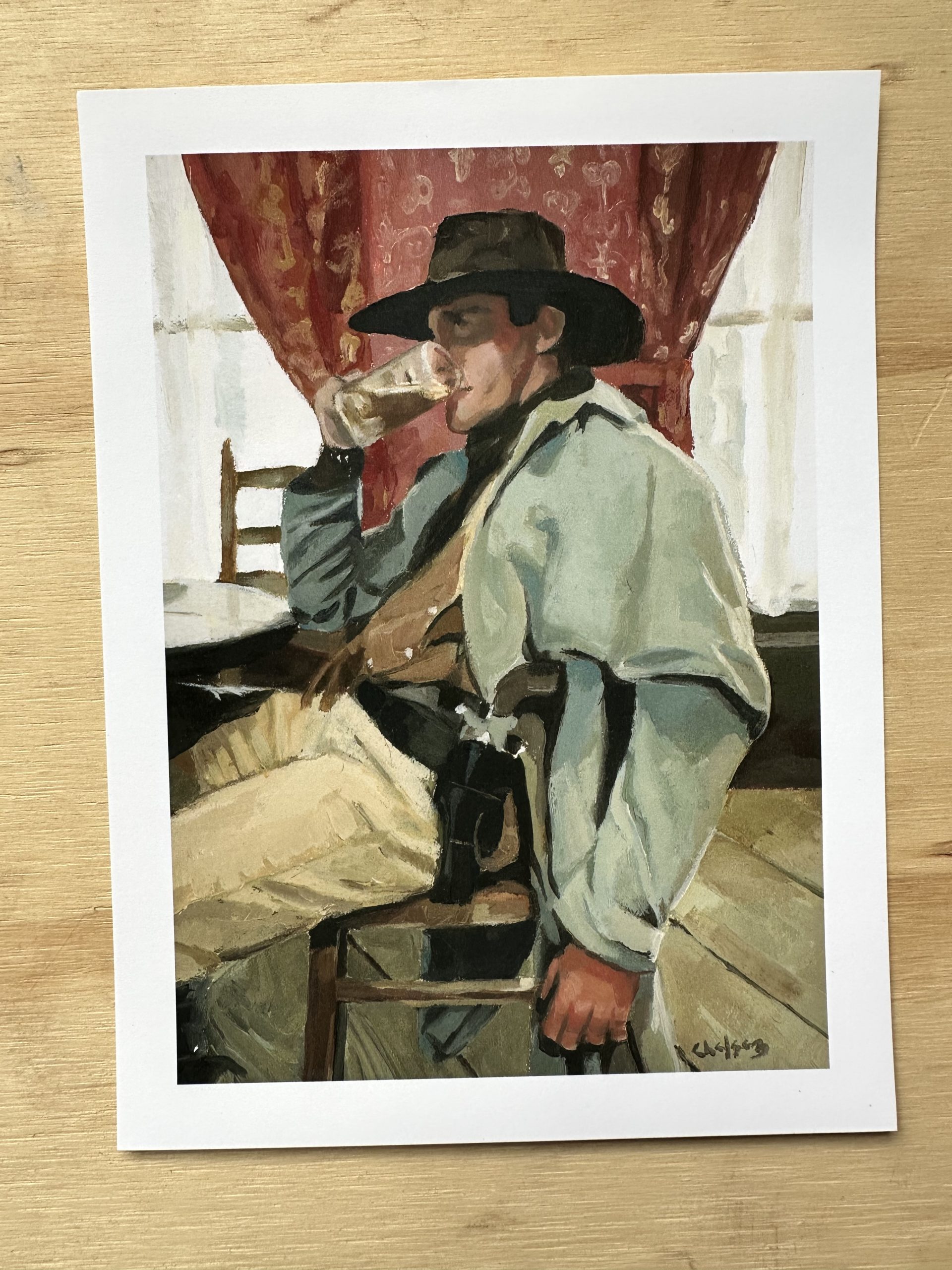 Drinking cowboy giclee’ print
