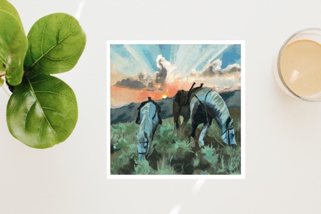 “Evening grazing” Fine Art Giclee print - Image 2