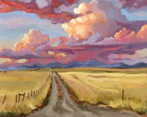 Golden hour road Giclee print 8 x10