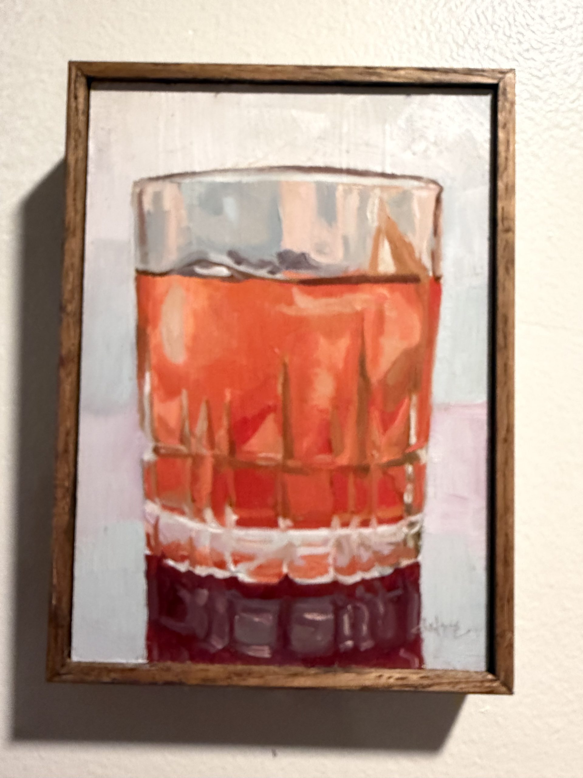 Manhattan cocktail original oil painting