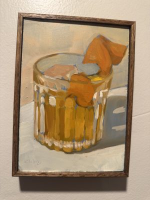 Butterscotch Old Fashioned original oil painting 5x7