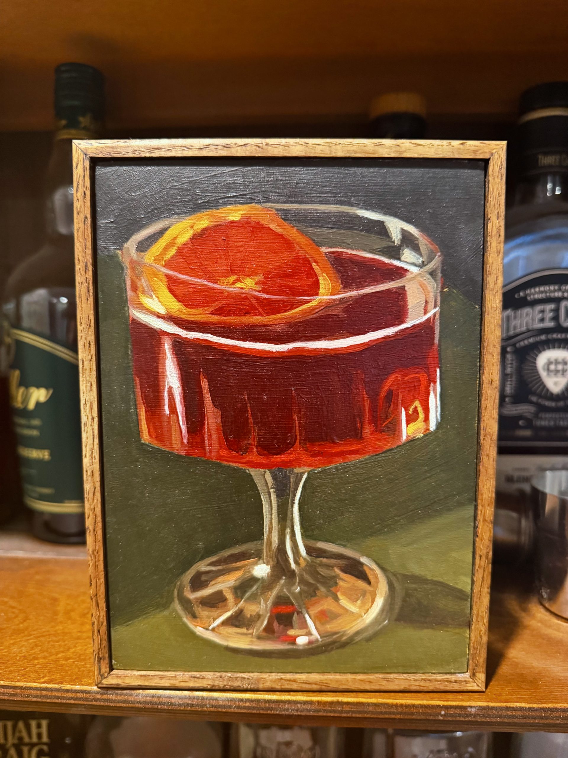 Cranberry Citrus Cocktail original oil painting 5x7
