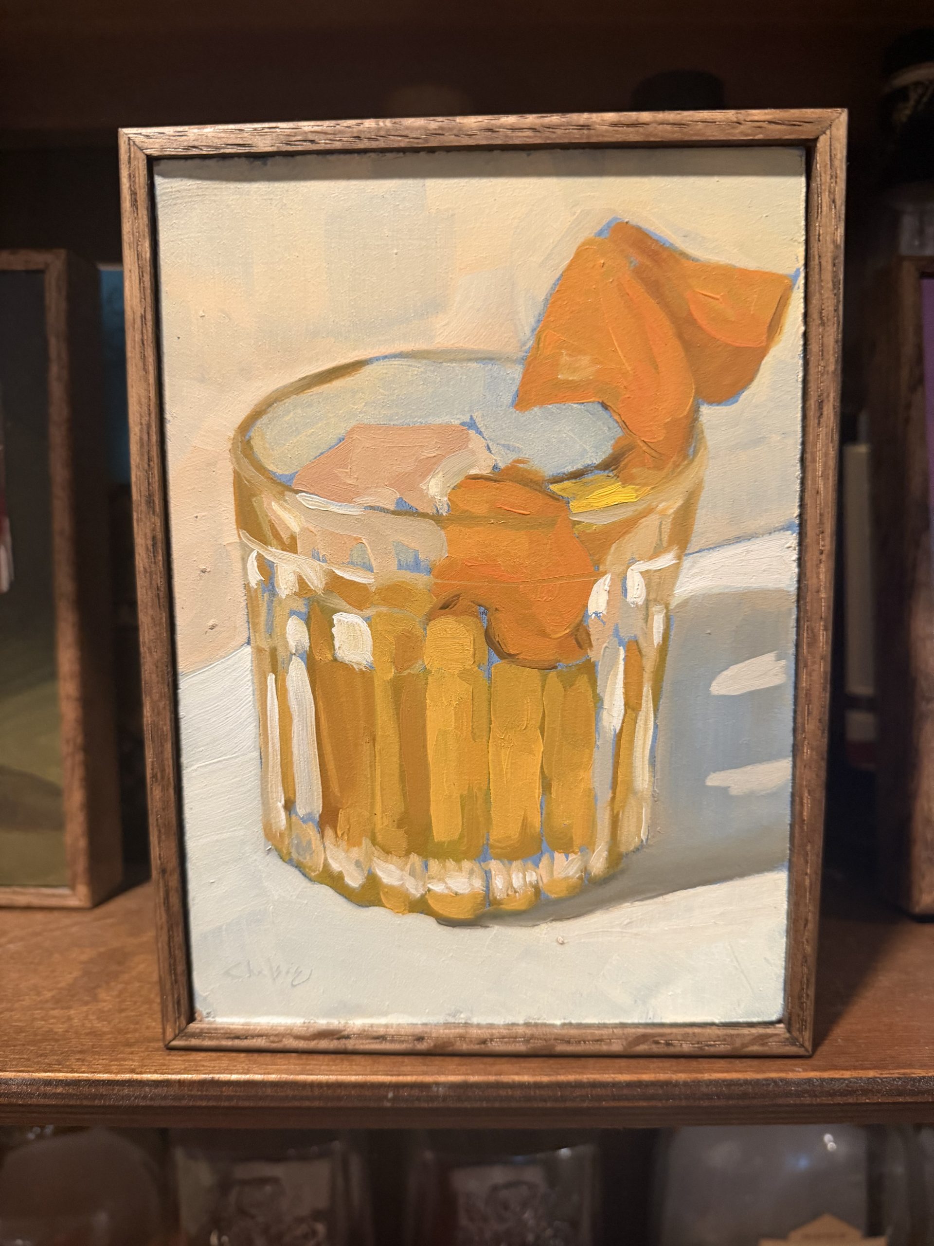 Butterscotch Old Fashioned original oil painting 5x7 - Image 3