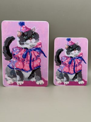 Clown cat illustration sticker