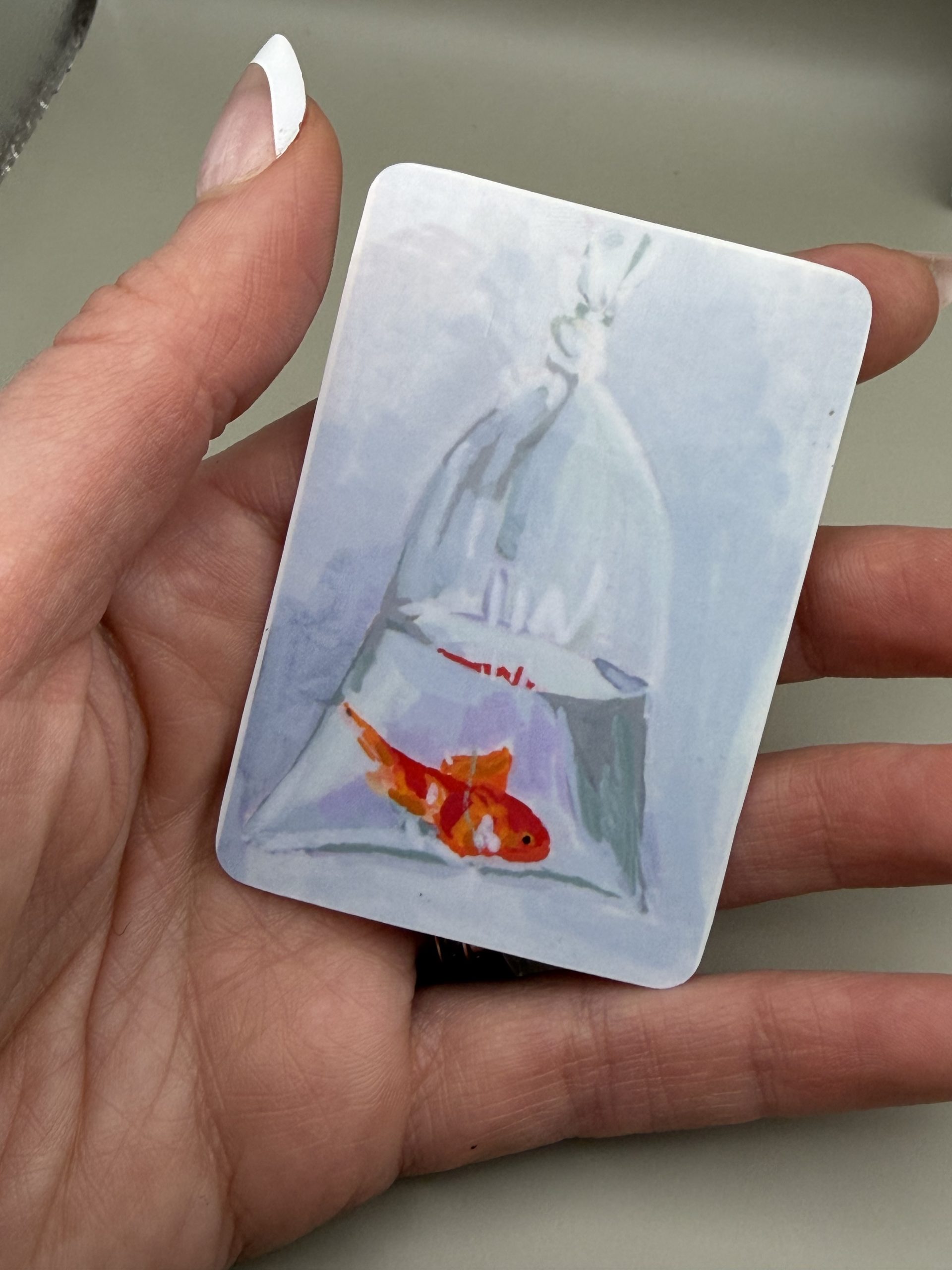 Vinyl sticker- goldfish in a bag (two sizes) - Image 3