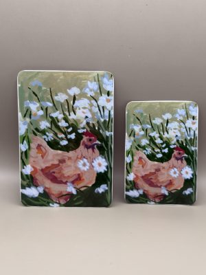 Vinyl sticker-Hen in the daisies  (two sizes)